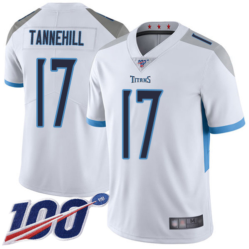 Tennessee Titans Limited White Men Ryan Tannehill Road Jersey NFL Football #17 100th Season Vapor Untouchable